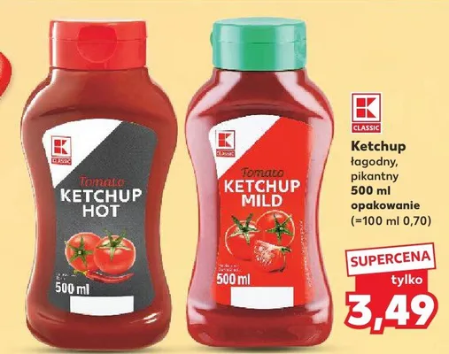 Ketchup łagodny K-Classic promocja w Kaufland