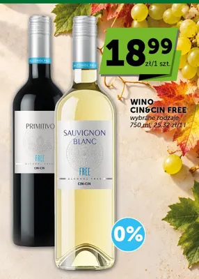 Wino bezalkoholowe Cin & Cin Sauvignon Blanc promocja w ABC