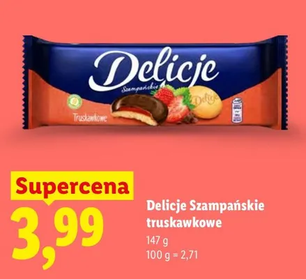 Delicje Szampańskie truskawkowe promocja w Lidl