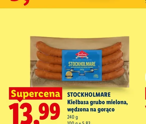 Kiełbasa grubo mielona wędzona na gorąco Stockholmare promocja w Lidl