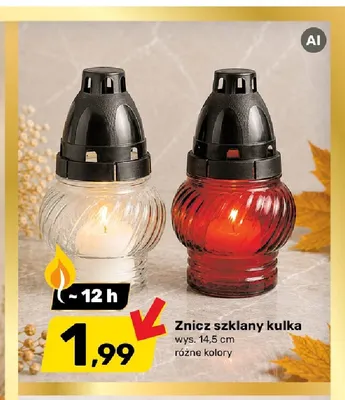 Znicz szklany kulka promocja w Bricomarche