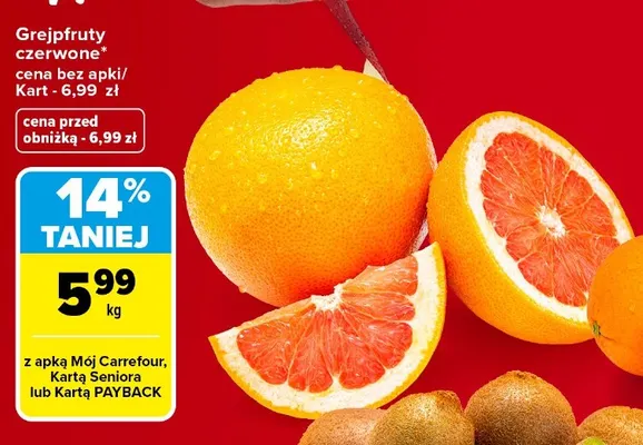 Grejpfruty czerwone promocja w Carrefour Market