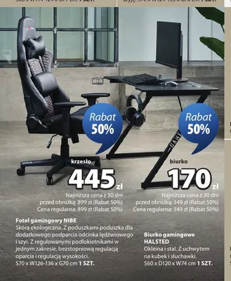 Fotel gamingowy Nibe promocja w Jysk