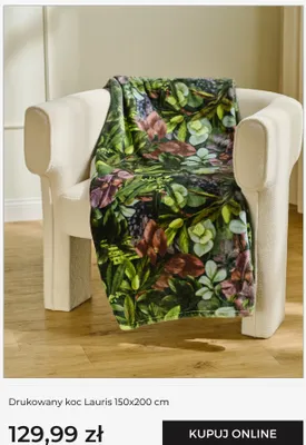 Koc drukowany Lauris home&you 150x200 cm promocja w home&you