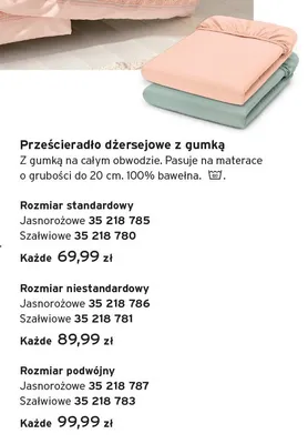 Prześcieradło dżersejowe z gumką rozmiar podwójny promocja w Tchibo