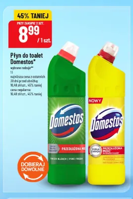 Płyn do toalet Domestos Pine Fresh promocja w POLOmarket
