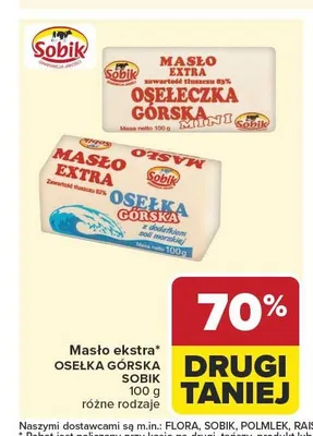 Masło ekstra Osełka Górska Sobik promocja w Carrefour