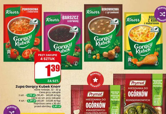 Zupa Gorący Kubek Knorr promocja w Dino