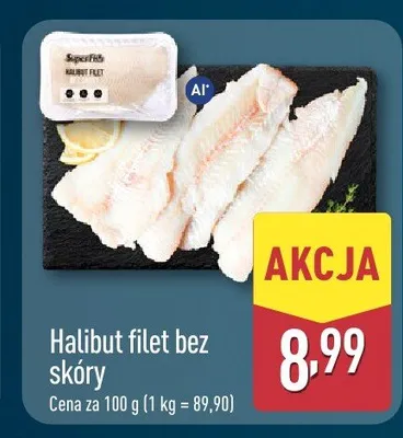 Halibut filet bez skóry SuperFish promocja w Aldi