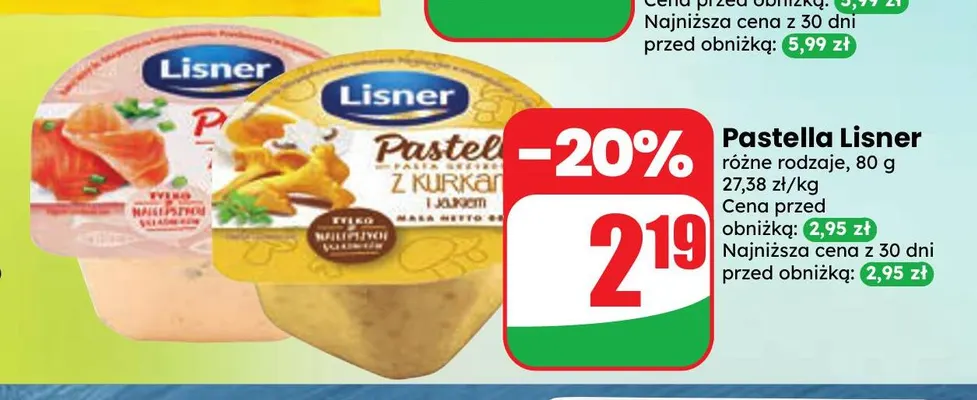 Pasta Pastella Lisner promocja w Dino