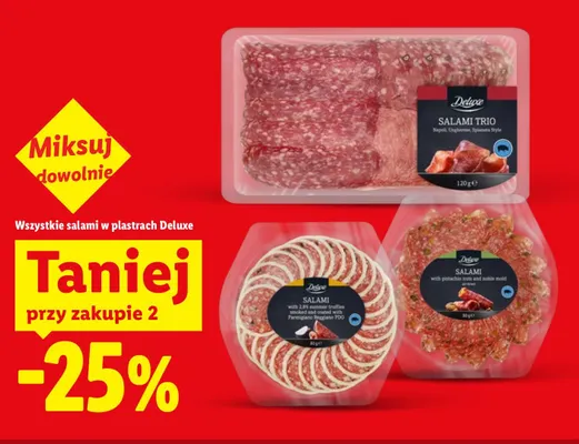 Salami w plastrach z letnimi truflami Deluxe promocja w Lidl