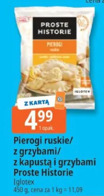 Pierogi z grzybami Proste Historie Iglotex promocja w Leclerc