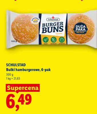 Bułki hamburgerowe z sezamem Schulstad 6-pak promocja w Lidl