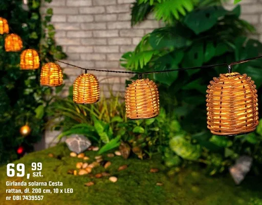 Girlanda solarna Cesta rattan promocja w OBI