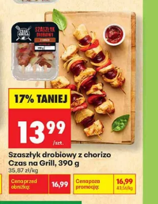 Szaszłyk drobiowy z chorizo Czas na Grill promocja w Biedronka