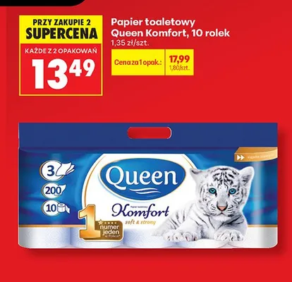 Papier toaletowy Queen Komfort promocja w Biedronka