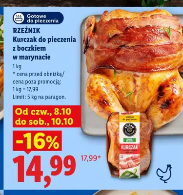 Kurczak do pieczenia z boczkiem w marynacie Rzeźnik promocja w Lidl