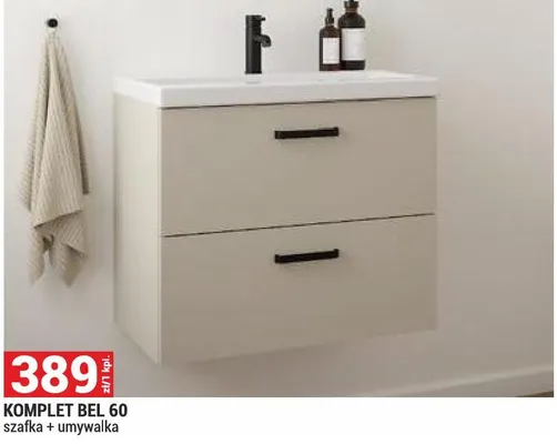 Komplet Bel 60 szafka + umywalka promocja w Merkury Market