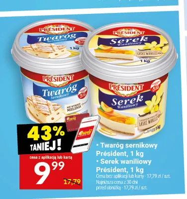 Twaróg sernikowy Président promocja w Twój Market