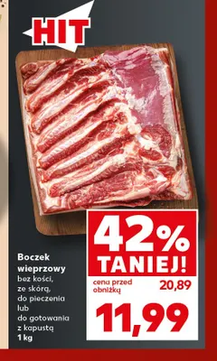Boczek wieprzowy bez kości ze skórą promocja w Kaufland