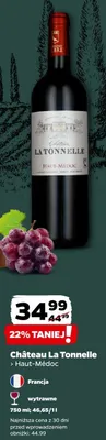 Wino Château La Tonnelle Haut-Médoc wytrawne promocja w Netto