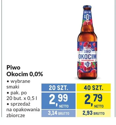 Piwo bezalkoholowe Okocim promocja w Makro