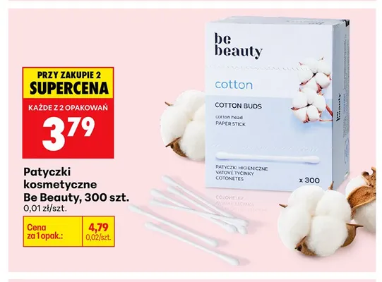 Patyczki kosmetyczne Be Beauty promocja w Biedronka