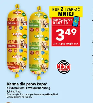 Karma dla psów z wołowiną Łapa promocja w LEWIATAN