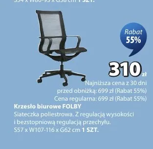 Krzesło biurowe Folby promocja w Jysk