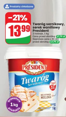 Serek waniliowy President promocja w Dino