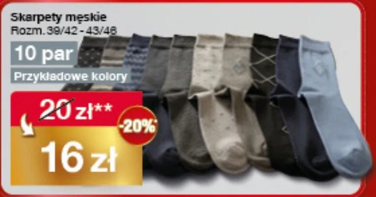 Skarpety męskie 10 par promocja w Woolworth
