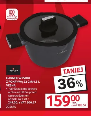 Garnek wysoki z pokrywą 22cm/4,5l Vesna Zwieger promocja w Selgros