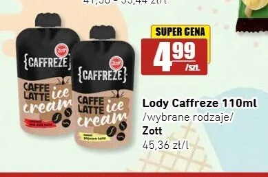 Lody Caffreze Caffe Latte Zott promocja w API Market