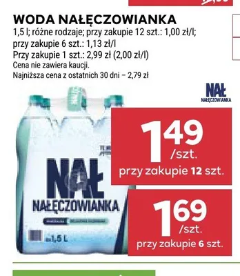 Woda mineralna niegazowana Nałęczowianka promocja w Stokrotka