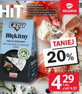 Ser Lazur 100g Łazur promocja w Selgros