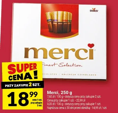 Bombonierka z sercem złotym Storck merci promocja w Twój Market