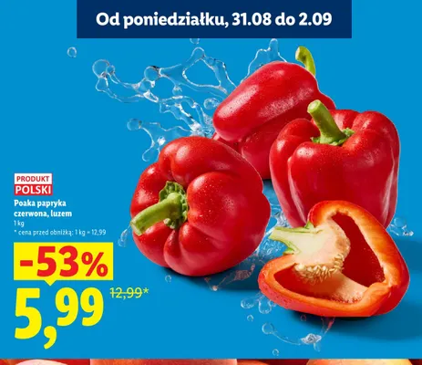 Papryka czerwona polska promocja w Lidl