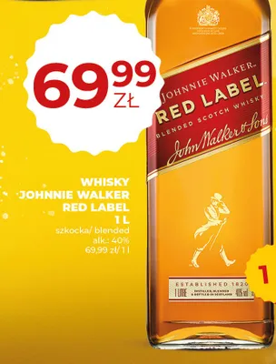 Whisky Johnnie Walker Red Label 1 L promocja w Duży Ben