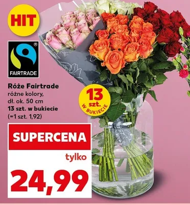 Róże Fairtrade dł. ok. 50cm promocja w Kaufland