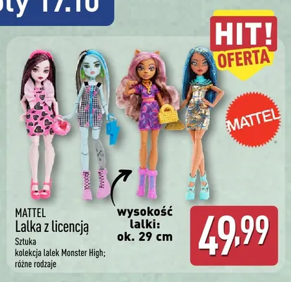 Lalka z licencją Monster High Mattel promocja w Aldi