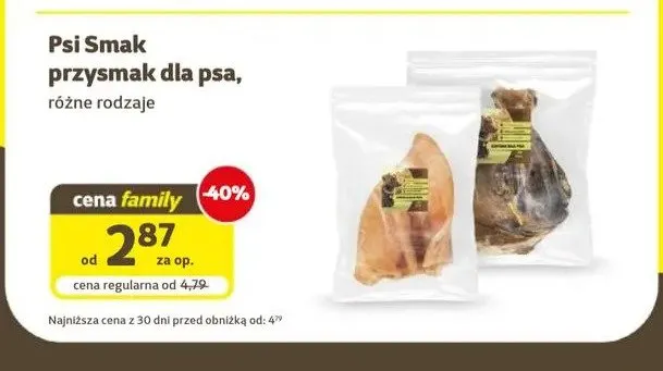 Przysmak dla psa Psi Smak ucho wieprzowe promocja w Super Zoo