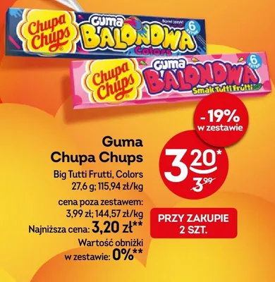 Guma Chupa Chups Big Tutti Frutti promocja w Żabka