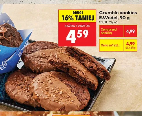 Crumble cookies E.Wedel promocja w Biedronka