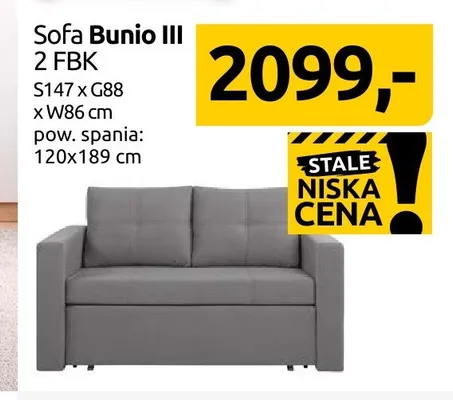 Sofa Bunio III 2 FBK promocja w Black Red White