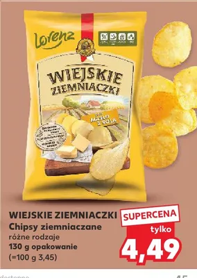 Chipsy ziemniaczane Lorenz Wiejskie Ziemniaczki Masło z solą promocja w Kaufland