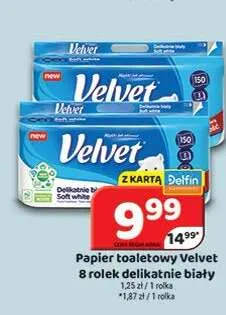 Papier toaletowy Velvet delikatnie biały promocja w Delfin