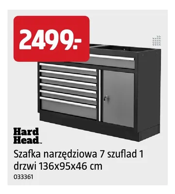 Szafka narzędziowa 7 szuflad 1 drzwi 136x95x46 cm Hard Head promocja w Jula