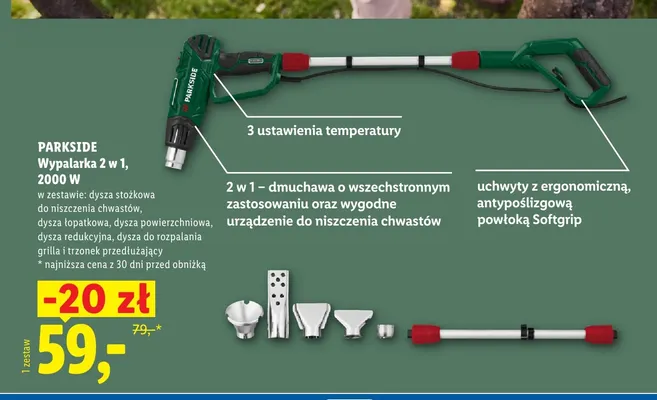 Wypalarka 2 w 1 Parkside 2000W promocja w Lidl