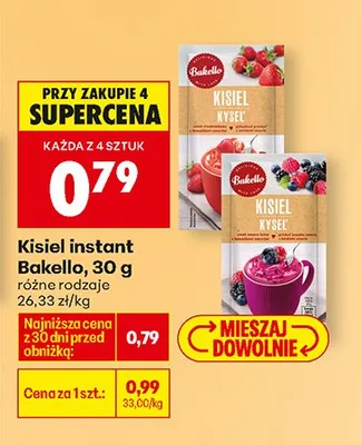 Kisiel instant różne rodzaje promocja w Biedronka