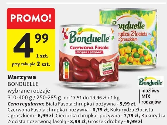 Warzywa Bonduelle wybrane rodzaje promocja w Intermarche